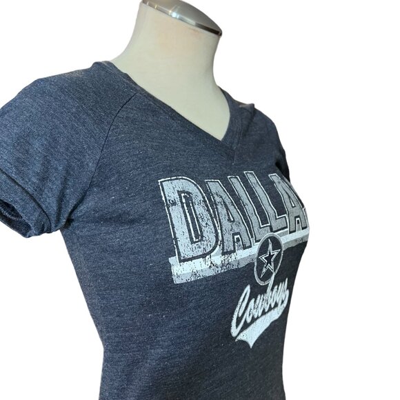 Dallas Cowboys Tshirt S Authentic Apparel Blue Sparkle Grey White Tee Size Small - Picture 6 of 8